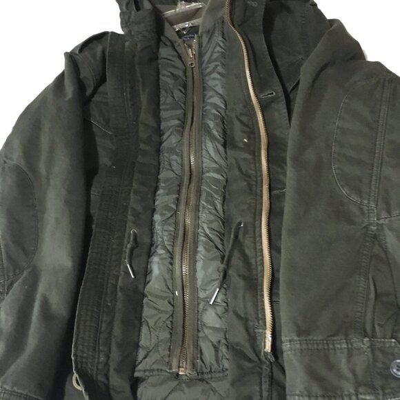 Abercrombie & Fitch Women’s Green Hooded Military Style Utility Jacket-XL - Picture 4 of 12